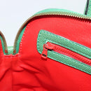 CELINE Hand Bag Leather 2way Green Gold Auth 190825A-21