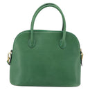 CELINE Hand Bag Leather 2way Green Gold Auth 190825A-3