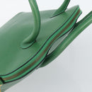 CELINE Hand Bag Leather 2way Green Gold Auth 190825A-6
