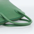 CELINE Hand Bag Leather 2way Green Gold Auth 190825A-7