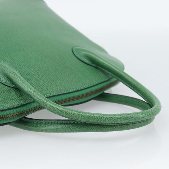 CELINE Hand Bag Leather 2way Green Gold Auth 190825A