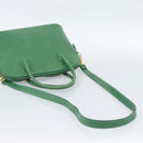 CELINE Hand Bag Leather 2way Green Gold Auth 190825A-9