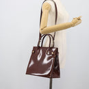 GUCCI Tote Bag Patent Leather 2way Bordeaux Gold 000 1669 0503 Auth 190826-24