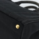 PRADA Bijoux Canapa PM Hand Bag Canvas Black Gold Auth 190827-15