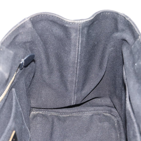 PRADA Bijoux Canapa PM Hand Bag Canvas Black Gold Auth 190827