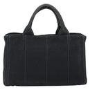 PRADA Bijoux Canapa PM Hand Bag Canvas Black Gold Auth 190827-2