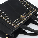 PRADA Bijoux Canapa PM Hand Bag Canvas Black Gold Auth 190827-6