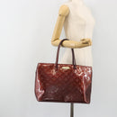 LOUIS VUITTON Monogram Vernis Wilshire MM Hand Bag Amarante M91645 Auth 190828-25
