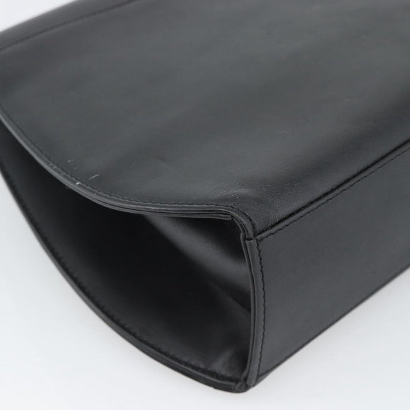 CARTIER PANTHERE Hand Bag Leather Black Gold Auth 190829