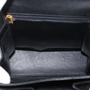 CARTIER PANTHERE Hand Bag Leather Black Gold Auth 190829-10