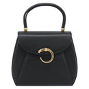 CARTIER PANTHERE Hand Bag Leather Black Gold Auth 190829-13