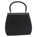 CARTIER PANTHERE Hand Bag Leather Black Gold Auth 190829-2