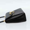 CARTIER PANTHERE Hand Bag Leather Black Gold Auth 190829-3