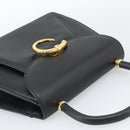CARTIER PANTHERE Hand Bag Leather Black Gold Auth 190829-6