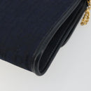 Christian Dior Trotter Canvas Shoulder Bag Navy Gold Auth 190830A-12