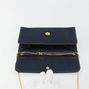Christian Dior Trotter Canvas Shoulder Bag Navy Gold Auth 190830A-15