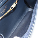 Christian Dior Trotter Canvas Shoulder Bag Navy Gold Auth 190830A-17
