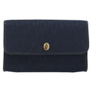 Christian Dior Trotter Canvas Shoulder Bag Navy Gold Auth 190830A-2