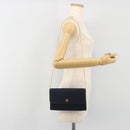 Christian Dior Trotter Canvas Shoulder Bag Navy Gold Auth 190830A-22