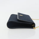 Christian Dior Trotter Canvas Shoulder Bag Navy Gold Auth 190830A-4