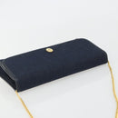 Christian Dior Trotter Canvas Shoulder Bag Navy Gold Auth 190830A-6