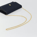 Christian Dior Trotter Canvas Shoulder Bag Navy Gold Auth 190830A-7