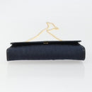 Christian Dior Trotter Canvas Shoulder Bag Navy Gold Auth 190830A-9