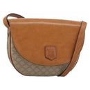CELINE Macadam Canvas Shoulder Bag PVC Beige Gold Auth 190832A-1