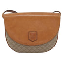 CELINE Macadam Canvas Shoulder Bag PVC Beige Gold Auth 190832A-13