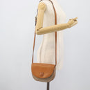 CELINE Macadam Canvas Shoulder Bag PVC Beige Gold Auth 190832A-22