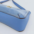 Salvatore Ferragamo Gancini Shoulder Bag Suede Blue Gold Auth 190833-9