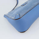 Salvatore Ferragamo Gancini Shoulder Bag Suede Blue Gold Auth 190833-16