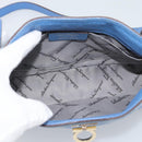 Salvatore Ferragamo Gancini Shoulder Bag Suede Blue Gold Auth 190833-10
