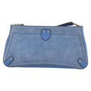 Salvatore Ferragamo Gancini Shoulder Bag Suede Blue Gold Auth 190833-2