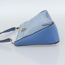 Salvatore Ferragamo Gancini Shoulder Bag Suede Blue Gold Auth 190833-3