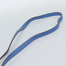 Salvatore Ferragamo Gancini Shoulder Bag Suede Blue Gold Auth 190833-8
