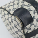 GUCCI GG Supreme Sherry Line Boston Bag Navy Gold Auth 190835-17