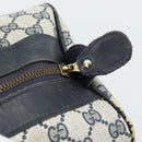 GUCCI GG Supreme Sherry Line Boston Bag Navy Gold Auth 190835-10