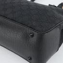 GUCCI GG Canvas Bamboo Hand Bag Black 112526 Auth 190836A-13