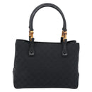GUCCI GG Canvas Bamboo Hand Bag Black 112526 Auth 190836A-3