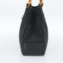 GUCCI GG Canvas Bamboo Hand Bag Black 112526 Auth 190836A-4