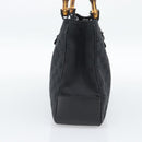 GUCCI GG Canvas Bamboo Hand Bag Black 112526 Auth 190836A-5