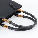 GUCCI GG Canvas Bamboo Hand Bag Black 112526 Auth 190836A-7
