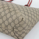 GUCCI GG Supreme Tote Bag PVC Leather Reversible Red Beige Auth 190841-6