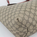 GUCCI GG Supreme Tote Bag PVC Leather Reversible Red Beige Auth 190841-12