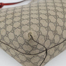 GUCCI GG Supreme Tote Bag PVC Leather Reversible Red Beige Auth 190841-14