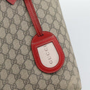 GUCCI GG Supreme Tote Bag PVC Leather Reversible Red Beige Auth 190841-15
