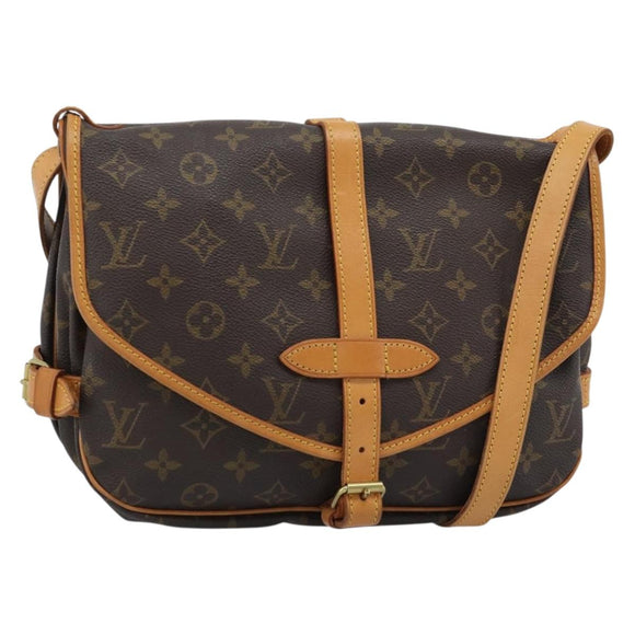 LOUIS VUITTON Monogram Saumur 30 Shoulder Bag M42256 LV Auth 190846V