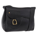 GUCCI Shoulder Bag Leather Black Gold 001 58 1563 Auth 190847-1