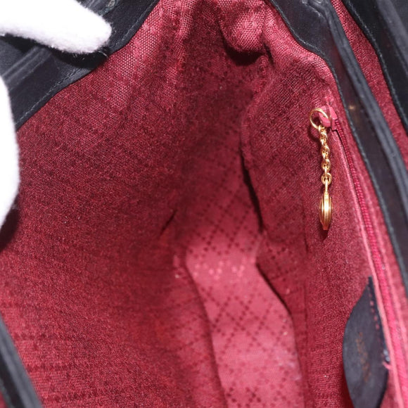 GUCCI Shoulder Bag Leather Black Gold 001 58 1563 Auth 190847
